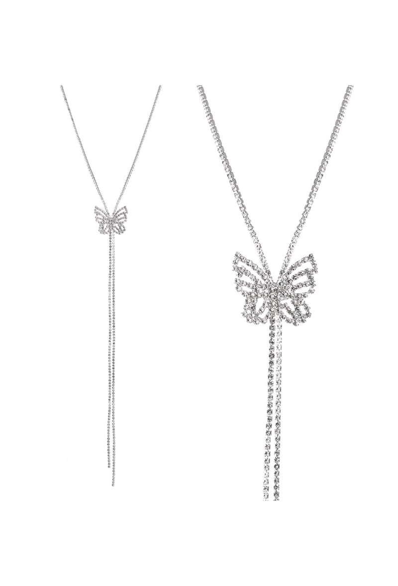 Rhinestone Butterfly Decor Necklace